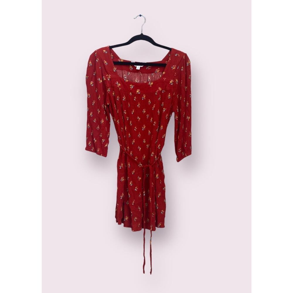 Market & Spruce Red Floral Tunic top / Dress Size Medium - 23